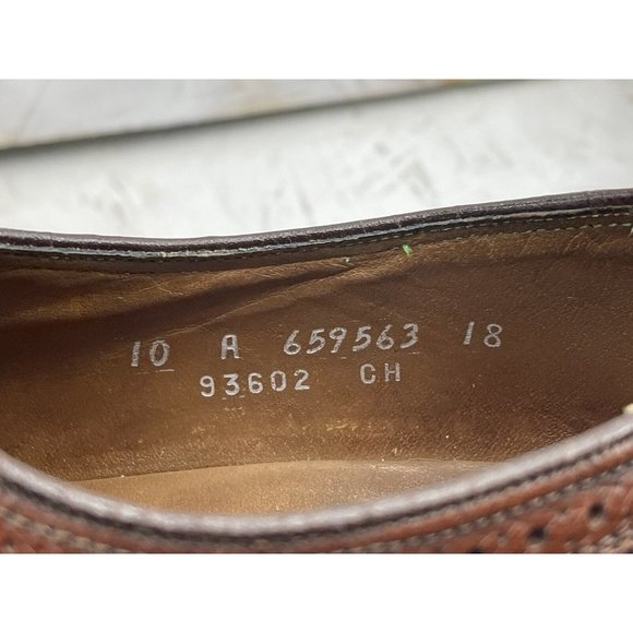 Vintage Florsheim Imperial Longwing 93602 Brown Nail Sole Oxfords 10 A